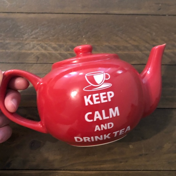 The Old Pottery Company Other - Keep Calm and Drink Tea red mini teapot